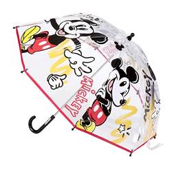 CERDÁ LIFE'S LITTLE MOMENTS Mickey Mouse Regenschirm für Kinder Transparent - Mickey Mouse Aufdruck - Manuelles Öffnen - Aus 100% POE mit Fiberglasgestell - Original Produkt in Spanien Designed von CERDÁ LIFE'S LITTLE MOMENTS