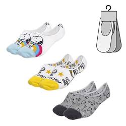 CERDÁ LIFE'S LITTLE MOMENTS Unisex Pack x 3 Sneakersocken Snoopy Motiven Bedruckt | Aus 90% Baumwolle, Polyester und 5% Elastan Hergestellt-Offizielle Lizenz von Peanuts, Multicolor, Regular von CERDÁ LIFE'S LITTLE MOMENTS