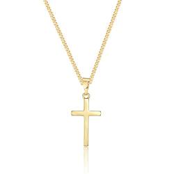 CERSLIMO Kreuz Kette Gold Halskette mit Kreuz Anhänger Kupfer für Herren Jungen Damen von CERSLIMO