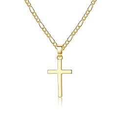 CERSLIMO Kreuz Kette Herren Damen, Kette mit Kreuz Gold Halskette Anhänger Kreuz für Mädchen Jungen Freund von CERSLIMO