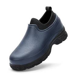 CERYTHRINA Damen Herren Erwachsene Gartenschuhe rutschfest Küchenschuhe Kochschuhe Regenstiefel Mode Wasserdicht Arbeitsschuhe Gummischuh Indoor Outdoor Koch Clogs für Küche Büro Blau 46 von CERYTHRINA