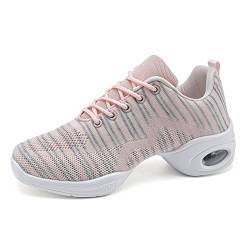 CERYTHRINA Damen Jazzschuhe Tanz Training Tanzsneaker Air Plattform Atmungsaktiv Walking Schuhe Modern Fitness Yoga Rosa 39 von CERYTHRINA