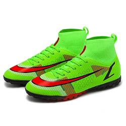 CERYTHRINA Unisex Teenager High Top Spikes Cleats Athletics ProfessionelleTrainingsschuhe Erwachsene Herren Fußballschuhe Outdoor Sport Microfaser Cleats Football Schuhe Grüne 42 von CERYTHRINA