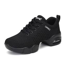 Dame Split Sole Athletic Schuhe Trainer leichte Atmungsaktiv Jazz Fersenschuhe Training Komfort Tanzsneaker Moden Laufschuhe Leichte Schuhe Schwarz 36 von CERYTHRINA