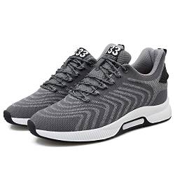 Elevator Schuhe Herren Leichte Atmungsaktiv Anzugschuhe Schnürhalbschuhe 2,36 Zoll Lace-up Sportschuhe Mode Bequem Freizeitschuhe Aufzug Schuhe Grau 40 von CERYTHRINA