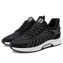 Elevator Schuhe Herren Leichte Atmungsaktiv Anzugschuhe Schnürhalbschuhe 2,36 Zoll Lace-up Sportschuhe Mode Bequem Freizeitschuhe Aufzug Schuhe Schwarz 39 von CERYTHRINA