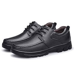 Schnürhalbschuhe Herren Leder Oxfords Oversized Lederschuhe Derby Mokassins Businessschuh atmungsaktive Alltags Casual Schuhe Schwarz 41 von CERYTHRINA