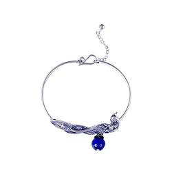 CETEOR Freundschaftsarmband, Damen-Armband aus 925er-Sterlingsilber, Vintage-Pfau-Armband mit Mosaik, Lapislazuli-Armband, Damen-Silberschmuck, GIF von CETEOR