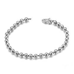 CETEOR Freundschaftsarmband, Damen S990 Sterling Silber Armband Chinesisches Vintage Silber Perlen Armband Freundschaftsarmband Sterling Silber Schwester Juwel von CETEOR