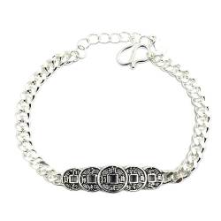 CETEOR Freundschaftsarmband, Frauen 925 Sterling Silber Armband Vintage Chinesische Glücksmünzen Armband Freundschaftsarmband Sterling Silber Schmuck Gi von CETEOR