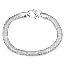 Freundschaftsarmband, Damen-Armband aus 925er-Sterlingsilber, Vintage-Armband, Schlangenketten-Armband, Damen-Silberschmuck, Geschenke for Schwestern, Freunde (Color : Parent_Silver) von CETEOR