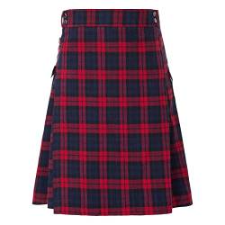 CEWIFO Faltenrock mädchen Scottish Skirt Men Faltenrock Damen kurz weiß Spleiß schottischer Kilt gürtel Scottish Skirt Retro Rockabilly Faltenrock lang weiß Faltenrock-Design von CEWIFO