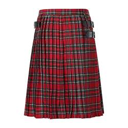 CEWIFO Outwear schottischer Kilt rot Faltenrock Herren Schottenrock Skater Outdoor Scottish Skirt Men Atmungsaktive Faltenrock Herren Party Gestreift Bequeme Gestreift einfach und stilvoll von CEWIFO