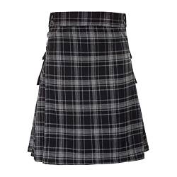 CEWIFO einfach und stilvoll schottischer Kilt Faltenrock schwarz Faltenrock mädchen 164 Männer Traditioneller Kilt schottenrock Herren Kilt original Scottish Skirt Women Faltenrock lang Maxi von CEWIFO