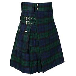 CEWIFO schottischer Kilt Damen Outdoor Faltenrock kurz pink Herren Scottish Skirt Vintage schottischer Kilt Herren Set Schottischer Karo Kilt Faltenrock von CEWIFO