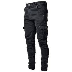 Casual Gerades Bein Baggy Jeans Herren 90er Taschen Atmungsaktiv Jeanshose Für Herren Outdoor Lässiges Jeans Herren Slim fit Baggy Jeans Herren ReißVerschluss Straight von CEWIFO