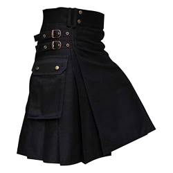 Faltenrock lang rosa Outdoor Faltenrock kurz beige Faltenrock Damen kurz grün schottischer Kilt für Herren Faltenrock mädchen 152 Retro Rock von CEWIFO