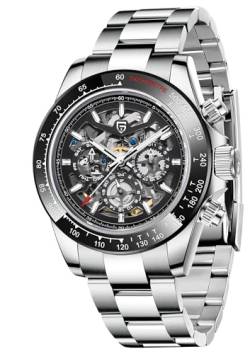 CEYADG Pagani Design 1777 Skelett Uhren für Männer Automatische Mechanische Armbanduhr mit Woche, Datum, 24-Stunden von CEYADG