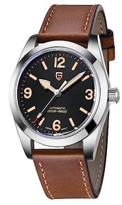 CEYADG Pagani Design Automatikuhren für Herren mit Lederarmband, Herren Saphirglas Armbanduhr, NH35A Uhrwerk von CEYADG