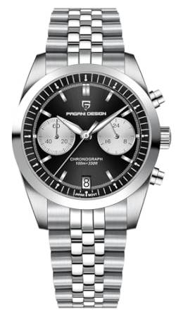 CEYADG Pagani Design Chronographen-Uhren für Männer Analog-Armbanduhr, Edelstahl Quarz Herrenuhr; Saphirglas von CEYADG