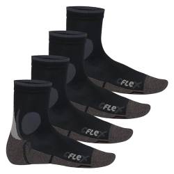 CFLEX Damen und Herren Running Funktions-Socken (4 Paar) Laufsocken - Schwarz-Grau 39-42 von CFLEX