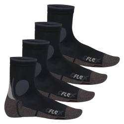 CFLEX Damen und Herren Running Funktions-Socken (4 Paar) Laufsocken - Schwarz-Grau 43-46 von CFLEX