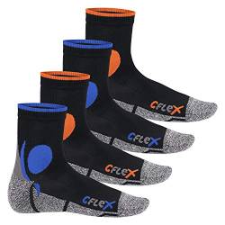 CFLEX Damen und Herren Running Funktions-Socken (4 Paar) Laufsocken - Schwarz-Mix 39-42 von CFLEX