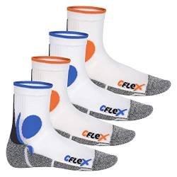 CFLEX Damen und Herren Running Funktions-Socken (4 Paar) Laufsocken - Weiss-Mix 43-46 von CFLEX