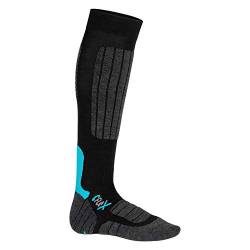 CFLEX Damen und Herren Ski- und Snowboard Socken (1 Paar) Kniestrümpfe - Schwarz-Blau 39-42 von CFLEX