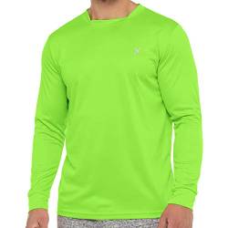 CFLEX Herren Fitness Shirt Langarm, Sporthemd Longsleeve, Quickdry Piqué - Electric Green M von CFLEX