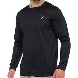 CFLEX Herren Fitness Shirt Langarm, Sporthemd Longsleeve, Quickdry Piqué - Schwarz XL von CFLEX