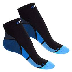 CFLEX Herren & Damen Sport Kompressionssocke (2 Paar) Kurzschaft Socken - Schwarz-Blau 43-46 von CFLEX