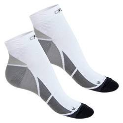 CFLEX Herren & Damen Sport Kompressionssocke (2 Paar) Kurzschaft Socken - Weiß-Grau 39-42 von CFLEX