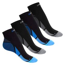 CFLEX Herren & Damen Sport Kompressionssocke (4 Paar), Kurzschaft Socken - Schwarz-Blau und Grau Mix 39-42 von CFLEX