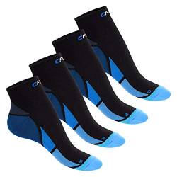 CFLEX Herren & Damen Sport Kompressionssocke (4 Paar) Kurzschaft Socken - Schwarz-Blau 35-38 von CFLEX