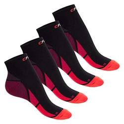 CFLEX Herren & Damen Sport Kompressionssocke (4 Paar) Kurzschaft Socken - Schwarz-Rot 39-42 von CFLEX