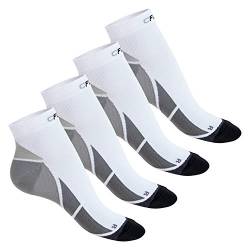 CFLEX Herren & Damen Sport Kompressionssocke (4 Paar) Kurzschaft Socken - Weiß-Grau 39-42 von CFLEX