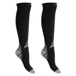 CFLEX Herren & Damen Sport Strümpfe (2 Paar) Kompressions Kniestrümpfe - Schwarz-Grau 35-38 von CFLEX