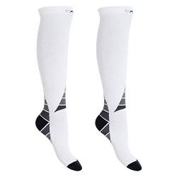 CFLEX Herren & Damen Sport Strümpfe (2 Paar) Kompressions Kniestrümpfe - Weiss-Grau 35-38 von CFLEX