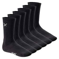 CFLEX Lifestyle Damen & Herren Crew Socks (6 Paar) - Black 39-42 von CFLEX