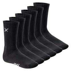 CFLEX Lifestyle Damen & Herren Crew Socks (6 Paar) - Black 43-46 von CFLEX