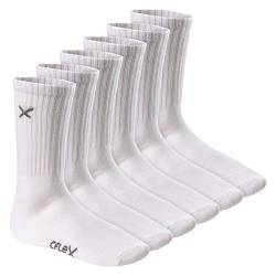 CFLEX Lifestyle Damen & Herren Crew Socks (6 Paar) - White 39-42 von CFLEX