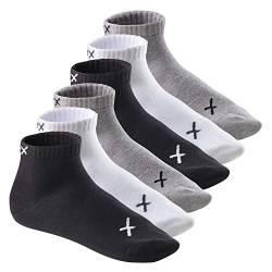 CFLEX Lifestyle Herren & Damen Kurzschaft Socken (6 Paar), Baumwoll Quarter Socken - Black-Grey-White Mix 35-38 von CFLEX