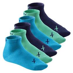 CFLEX Lifestyle Herren & Damen Kurzschaft Socken (6 Paar), Baumwoll Quarter Socken - Oceanic 39-42 von CFLEX