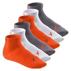 CFLEX Lifestyle Herren & Damen Kurzschaft Socken (6 Paar), Baumwoll Quarter Socken - Poppy Excalibur 35-38 von CFLEX