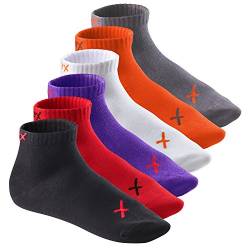 CFLEX Lifestyle Herren & Damen Kurzschaft Socken (6 Paar), Baumwoll Quarter Socken - Poppy Iridium 35-38 von CFLEX