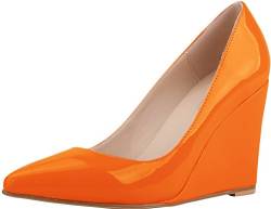 CFP , Damen Durchgängies Plateau Sandalen mit Keilabsatz, orange - Orange - Größe: 37.5 von CFP