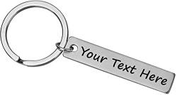CGFN Custom Engraved Keychain. 2 Sides engraving. Flat Metal Personal Key Chain Ring. Gift for Women, Men, boyfriend, dog, couples, husband, son and more. (Silber) von CGFN