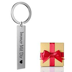 CGFN Personalisierter Schlüsselbund, Schlüsselanhänger aus Edelstahl mit personalisierter Textgravur, Schlüsselanhänger mit Namen, Das Perfekte Geschenk für Freunde/Paare/Partner/Mütter von CGFN