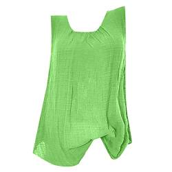 CGGMVCG Damen Leinen Tank Top Bluse Baggy ärmellos Tee Weste Tank Tops Plus T-Shirt ärmellose Blusen für Frauen, Hellgrün, Groß von CGGMVCG